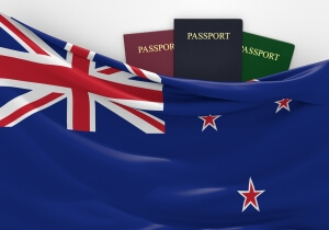 Travel and tourism in New Zealand, with assorted passports
