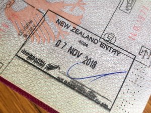 New Zealand Visa entry stamp approval