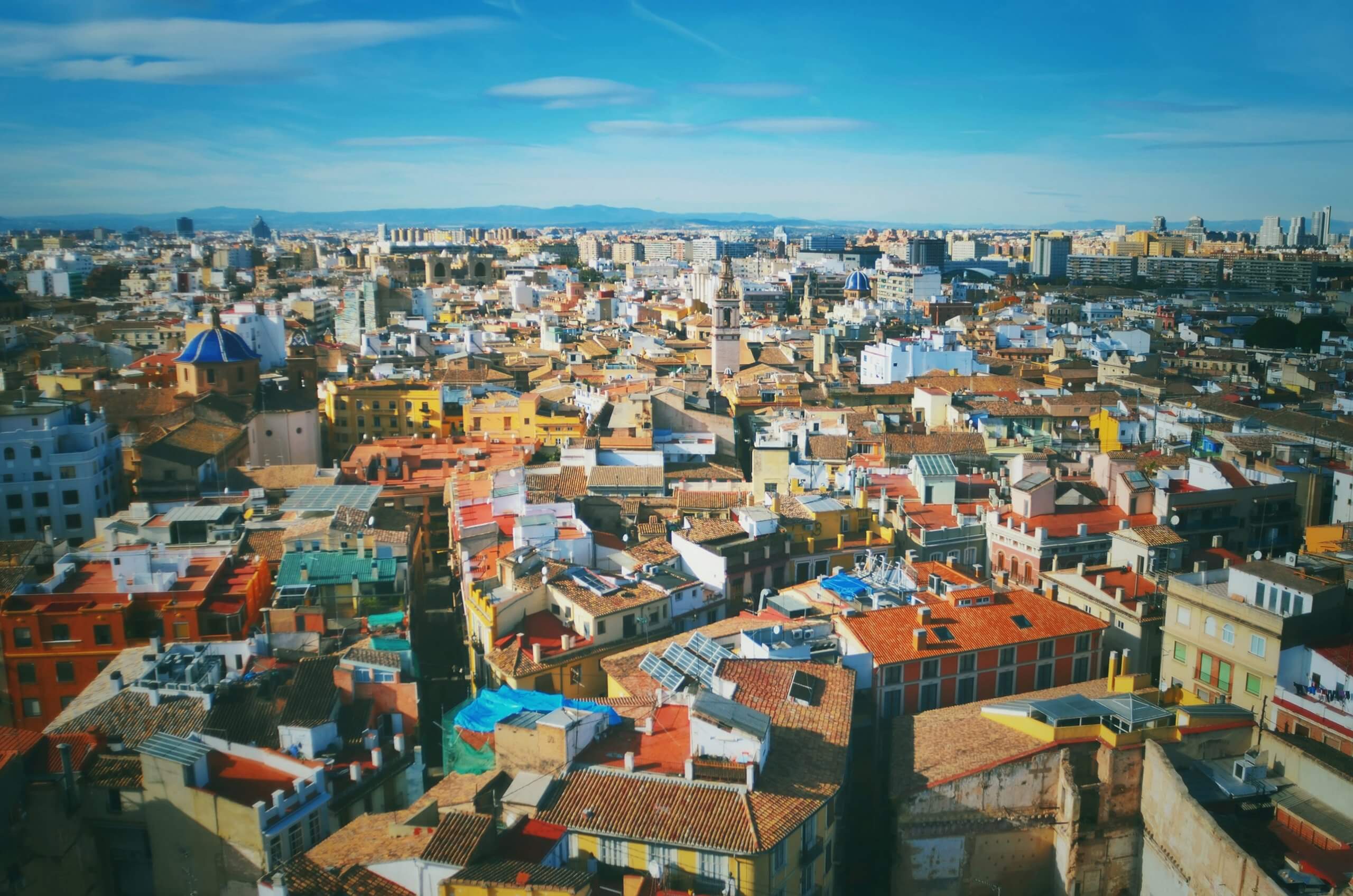 Panorama of the city of Valencia ,Spain