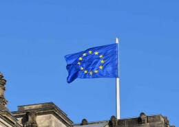 image of european union flag as Euro dipped