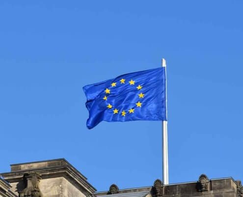 image of european union flag as Euro dipped