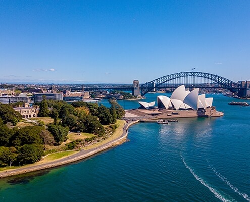 Aerial view of Sydney in Australia