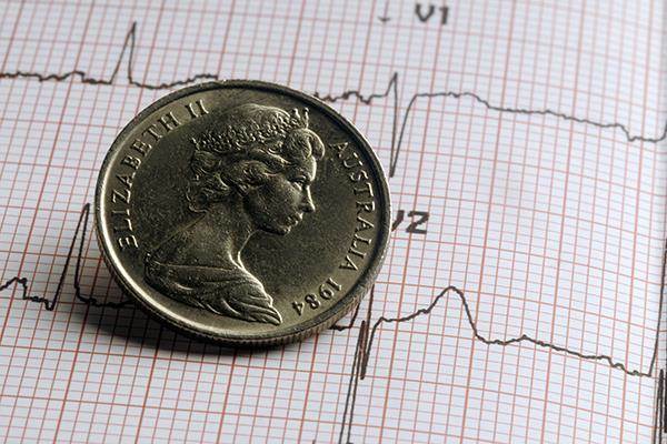 AUD coin on graph