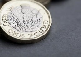 British coin, £1 coin symbolising Sterling drop
