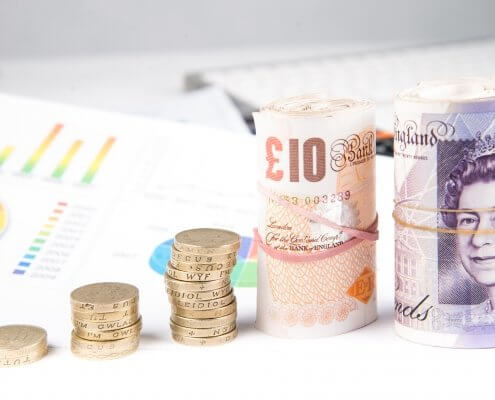 money and financial chart. UK economic data concept