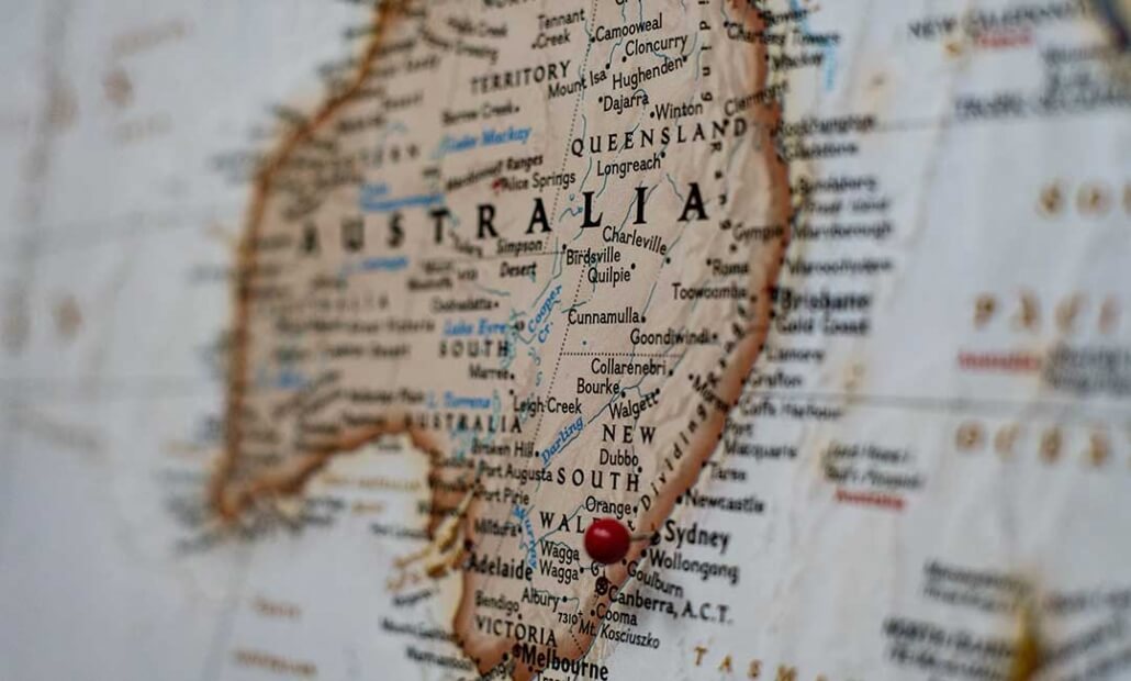 map of australia