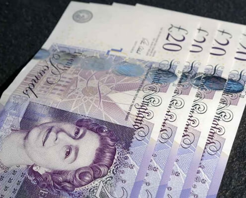 pound sterling twenty pound notes