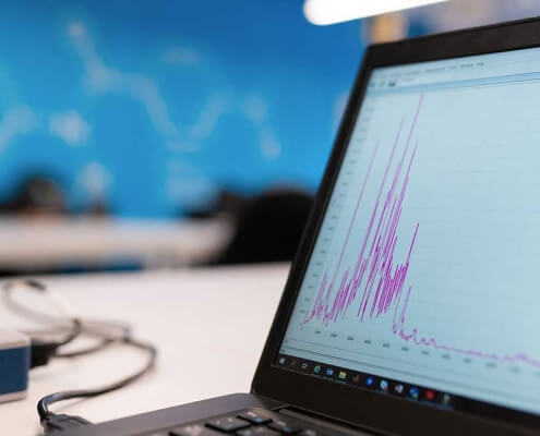 image of graph on computer screen