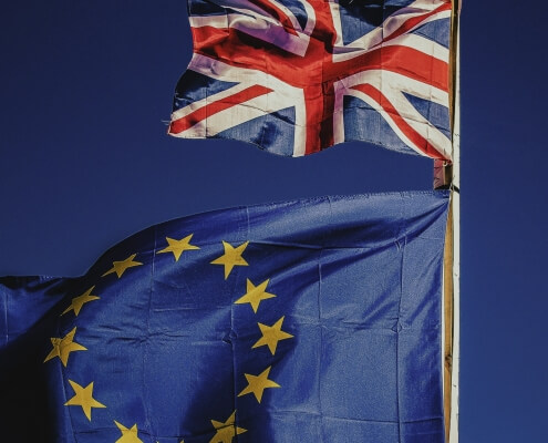 Brexit - EU and British Flag