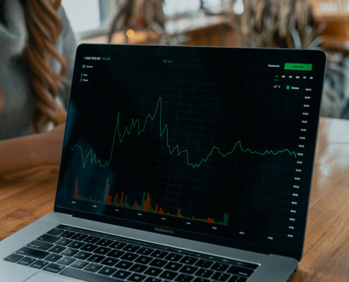 inflation graph on laptop screen