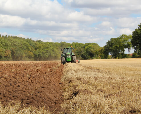 tractor on a farm land