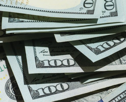 spread out US dollar bills