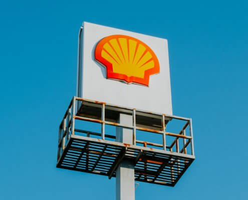 shell logo on a billboard