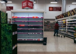 man shopping in UK supermarket