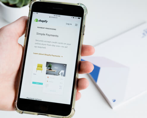shopify application opened in mobile