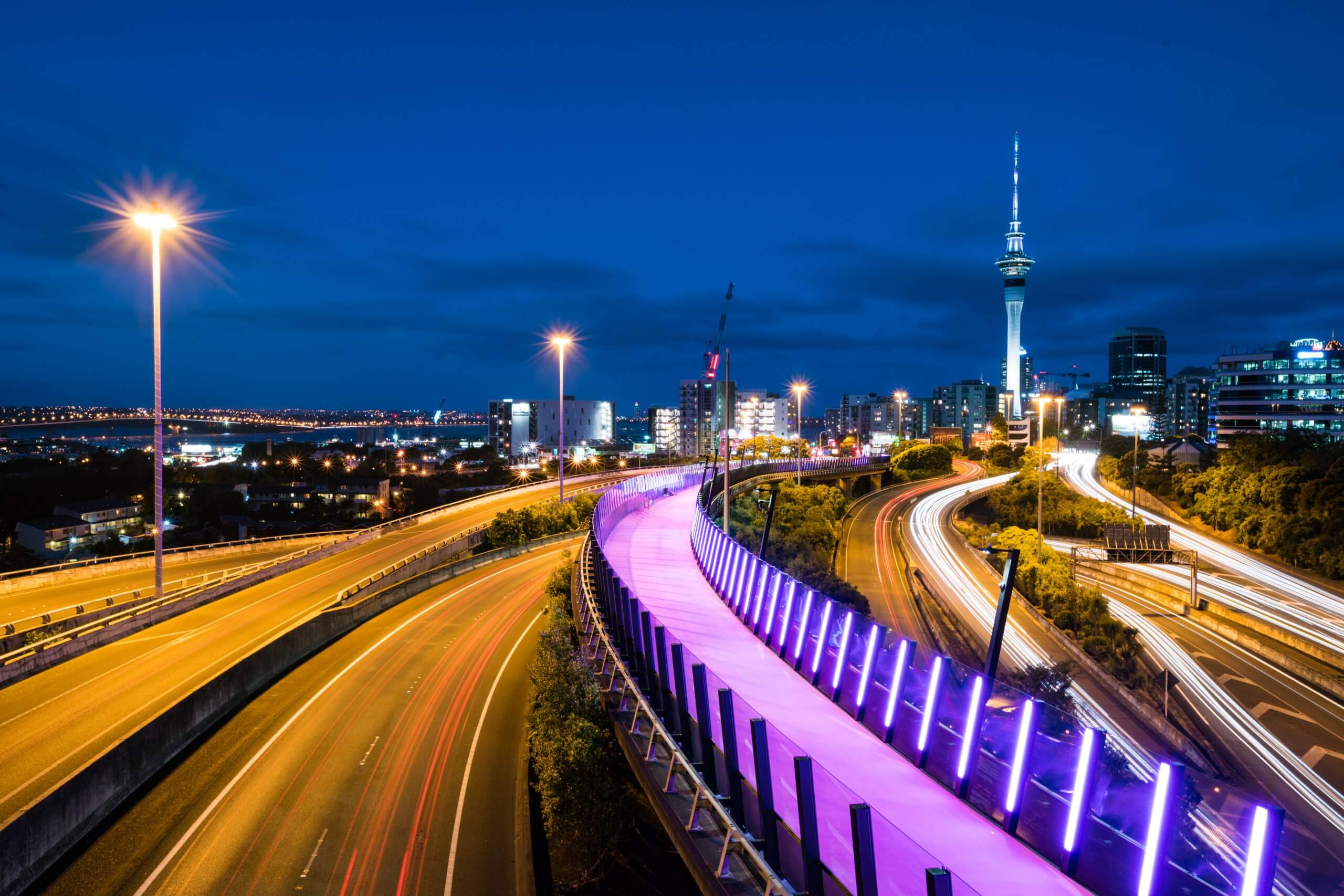 Night view of Auckland, New Zealand