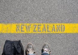 New Zealand marked on yellow line