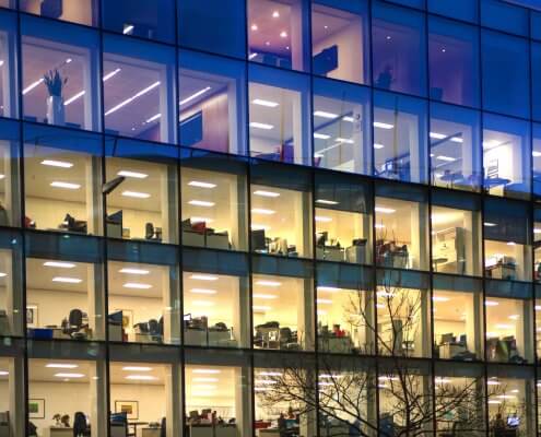 multistory office building view in london