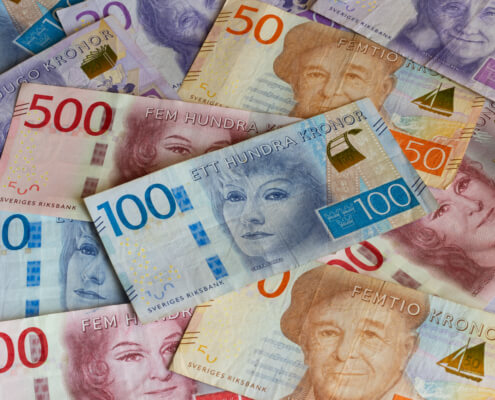 Swedish krona (SEK) currency notes