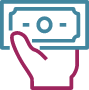 money to hand icon